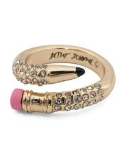 Gold Pave Crystal Pencil Wrap Band Ring | TJ Maxx