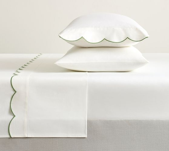 Scalloped Embroidered Sheet Set | Pottery Barn (US)