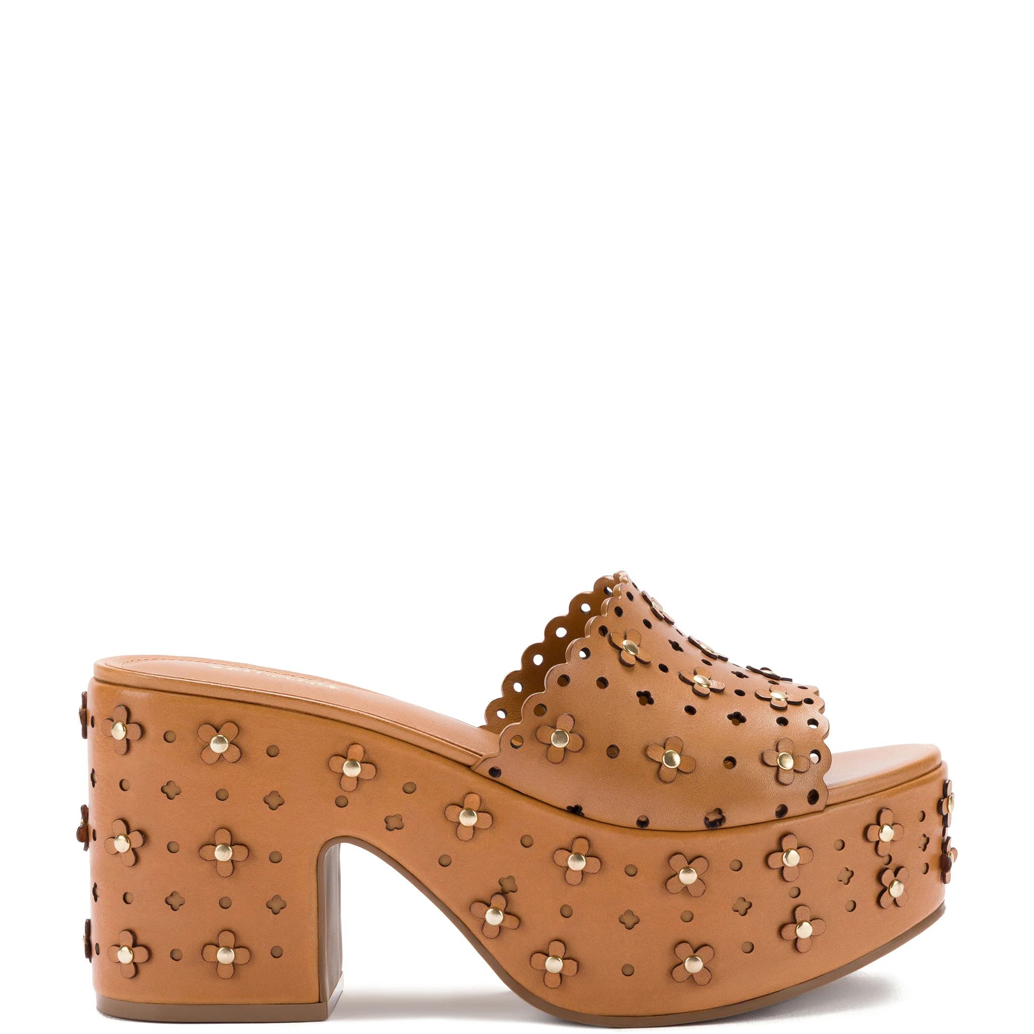 Miso Platform Sandal In Biscuit Leather | Larroude