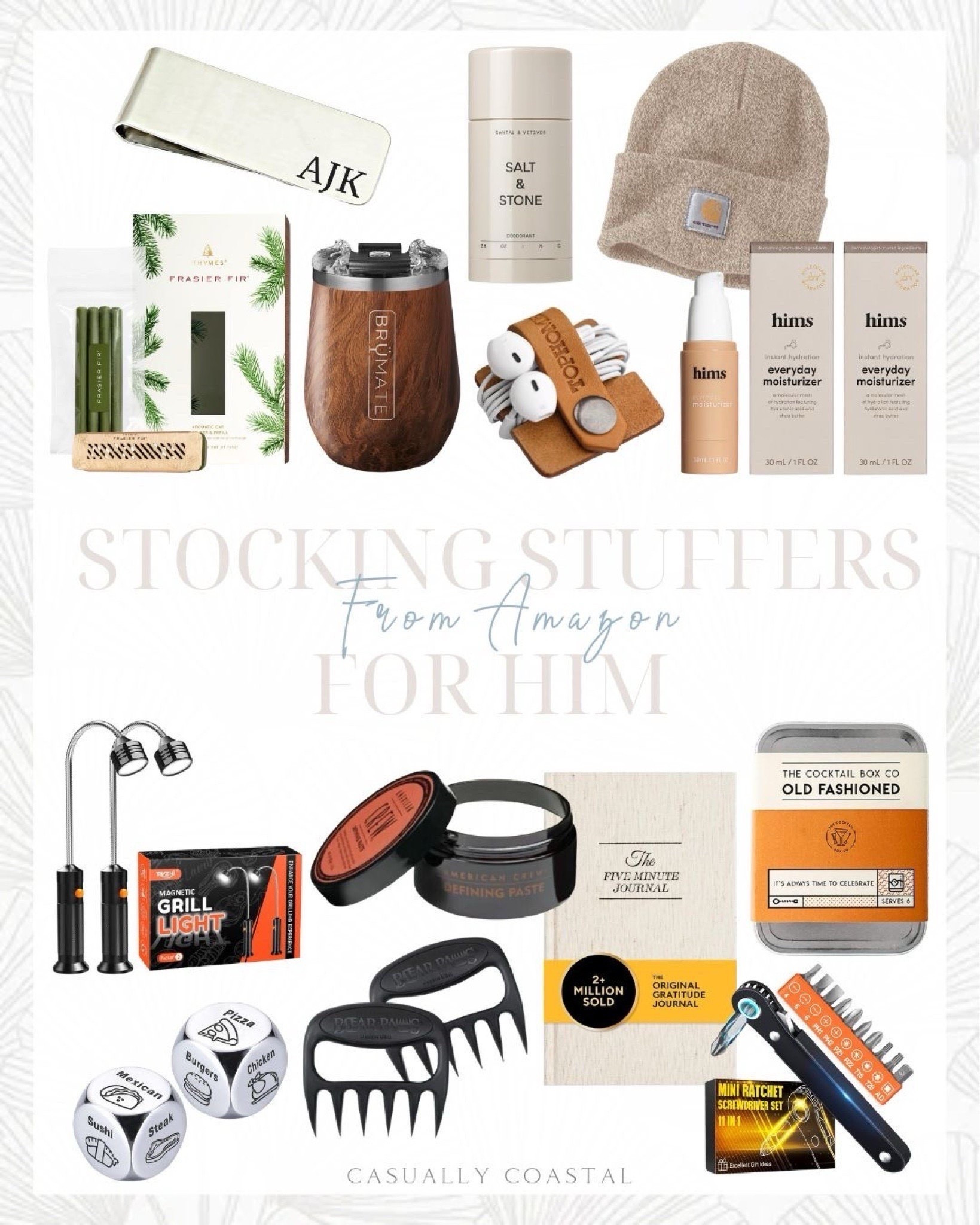 Stocking Stuffers For Him From Amazon

Amazon stocking stuffers, Amazon gift guide, stocking stuffers for him, gifts for him, affordable stocking stuffers, men’s stocking stuffers, angle screwdriver, offset screwdriver set, grill light, bbq grilling accessories, salt & stone deodorant, natural deodorant, hims everyday moisturizer, old fashioned cocktail kit, premium cocktail kit, the five minute journal, daily gratitude journal, car harry mens knit cuffed beanie, Amazon beanie, food decision dice, white elephant gift, Thymes fresher fir car vent clip air freshener, Amazon car air freshener, meat shredder claws, cord organizer, brumate tumbler, insulated wine tumbler with lid, American crew defining paste, personalized money clip, Amazon money clip 

#LTKFindsUnder50 #LTKGiftGuide #LTKMens