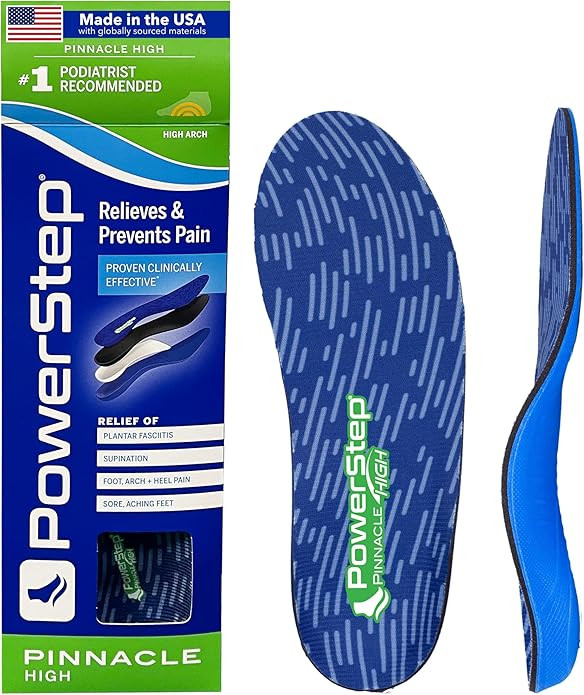PowerStep Pinnacle High Arch Orthotics Insoles, High Arch Pain Relief, Plantar Fasciitis Relief, ... | Amazon (US)