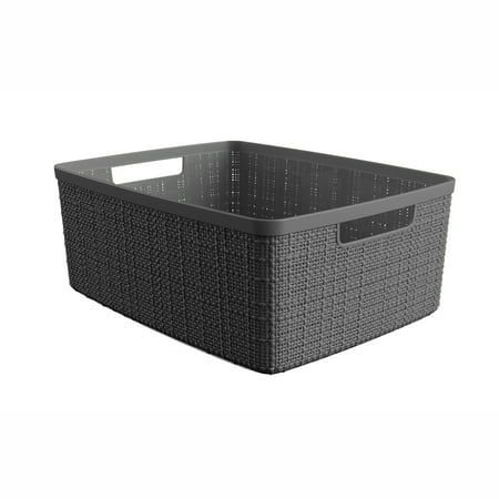 Curver Jute Medium Grey Basket | Walmart (US)