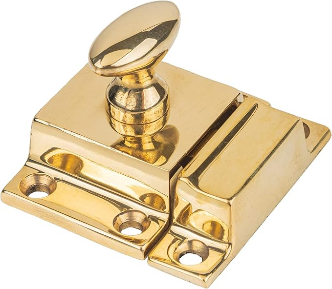 Small Heavy Duty Solid Brass Cabinet Door Latch - 1-3/4" × 1-3/4" - Spring Loaded Cupboard Door ... | Amazon (US)
