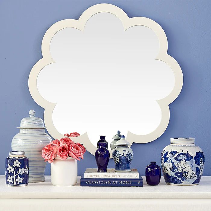 Poppy Scalloped Mirror in White | Caitlin Wilson Design