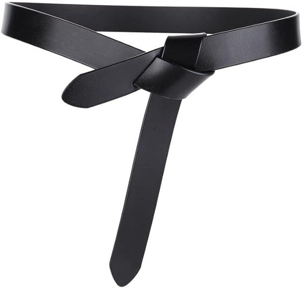 YMYGCC Women Skinny Elasticated Knot Belts Free Adjustable Stretch Belt Cinch Waist Band Soft Lea... | Amazon (UK)