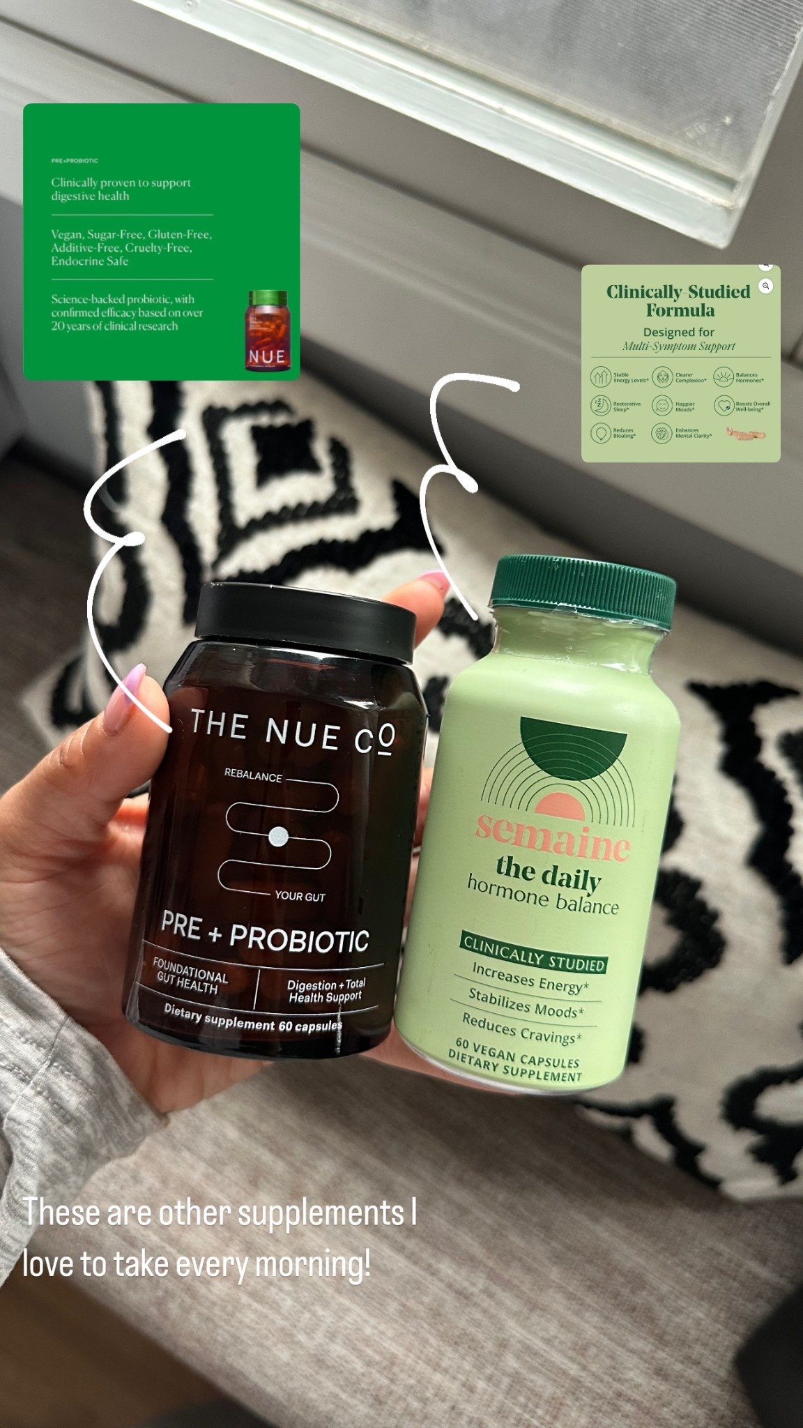 The multivitamin and pre and probiotic I love to take every morning 

#LTKBeauty
