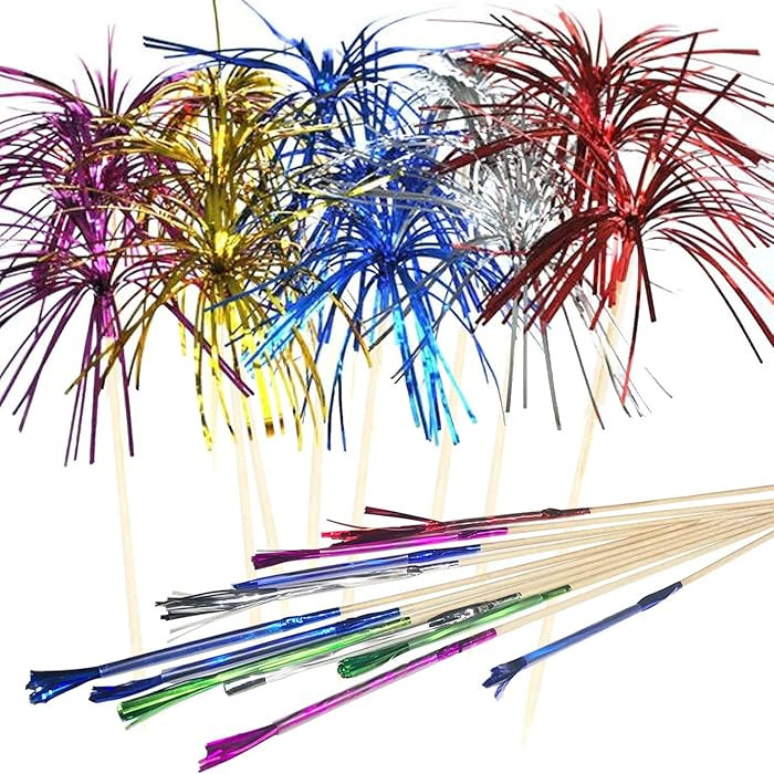 Cocktail Picks Firework Party Picks Ergonflow 100 Pcs Firework Cake Toppers, Sandwich & Cocktail ... | Amazon (US)