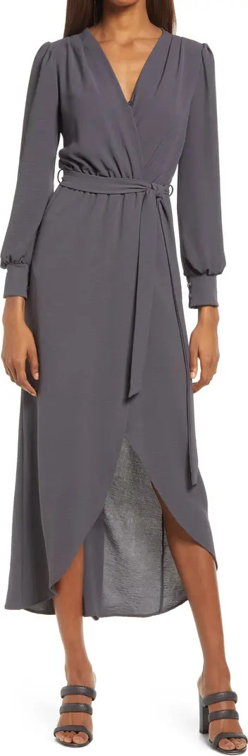 Long Sleeve Faux Wrap Dress | Nordstrom
