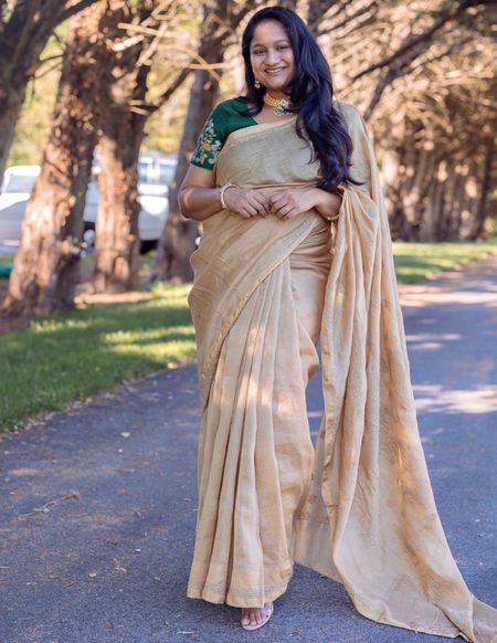 Simple gold saree outfit 

#LTKwedding #LTKstyletip #LTKSeasonal