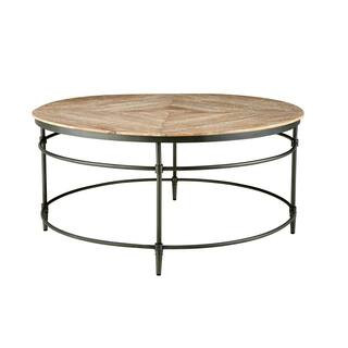 Sandberg Furniture Stanton 38 in. Mango Round Solid Wood Coffee Table with Metal Legs HD0000137 -... | The Home Depot