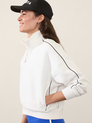 Forever Fleece 1/2 Zip High Hip Piping Sweatshirt | Athleta