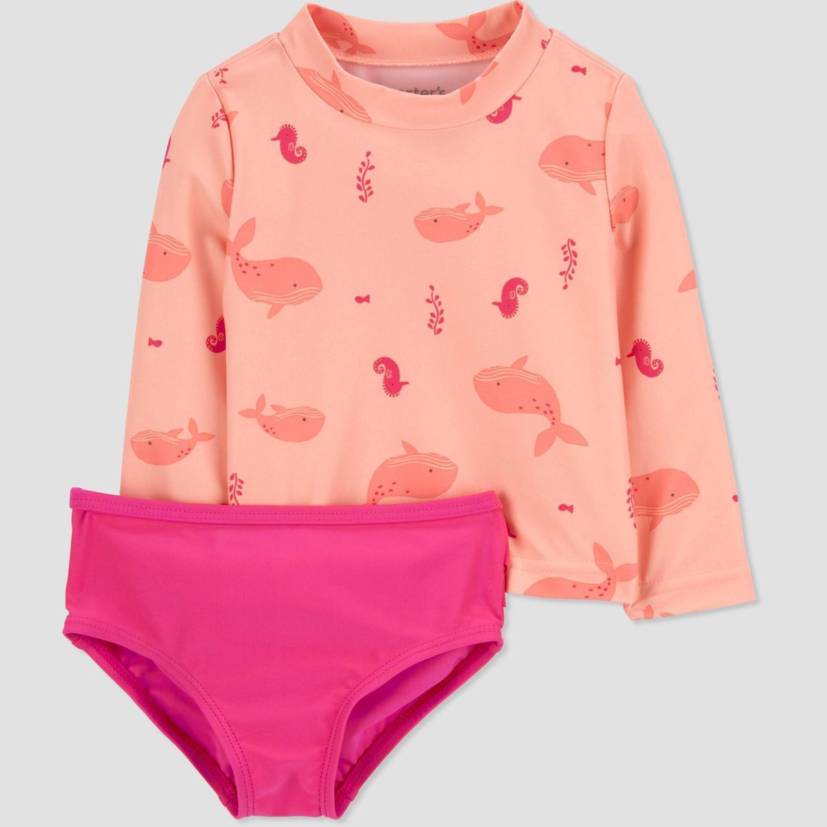 Carter's Just One You® Baby Girls' Long Sleeve Sealife Rash Guard Set - Pink | Target