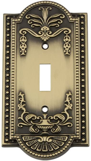 Nostalgic Warehouse 719710 Meadows Switch Plate with Single Toggle, Antique Brass | Amazon (US)