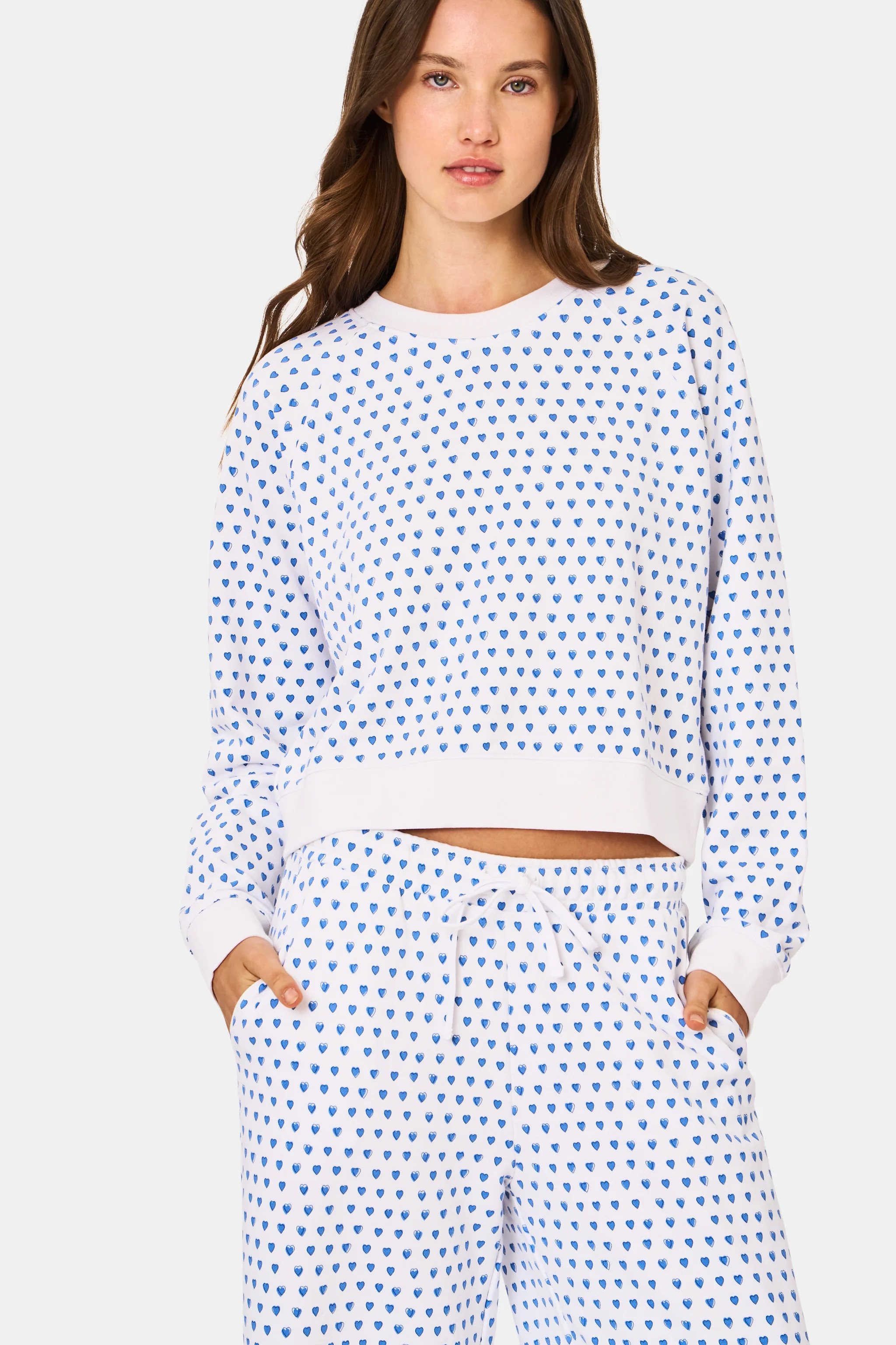 Hearts Celeste Crewneck | Roller Rabbit