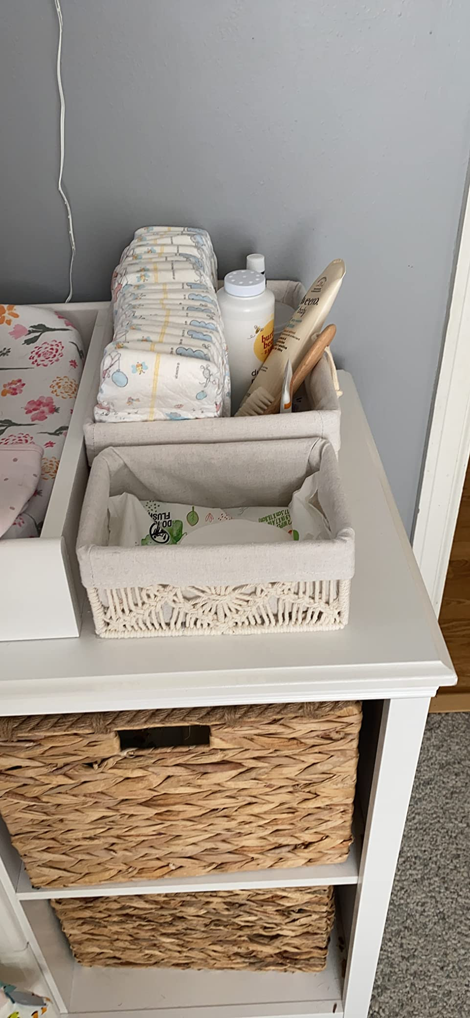 Mkono Macrame Storage Baskets Decor with Removable Cloth Liner Boho Storage Bins Handmade Woven D... | Amazon (US)