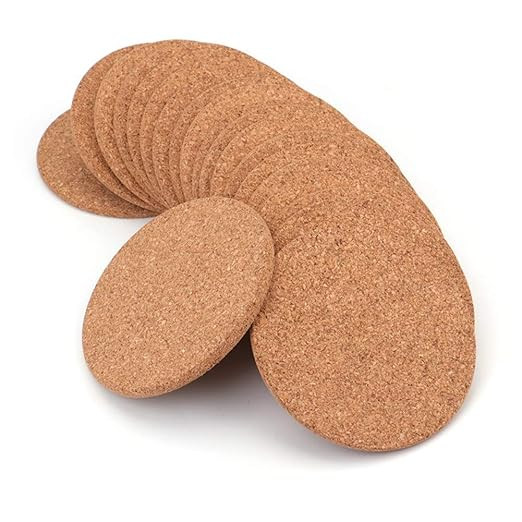 Tebery 20 Pack Round 3.9" Absorbent Cork Coasters for Drinks in Office, Home, or Cottage -1/5" Thick | Amazon (US)