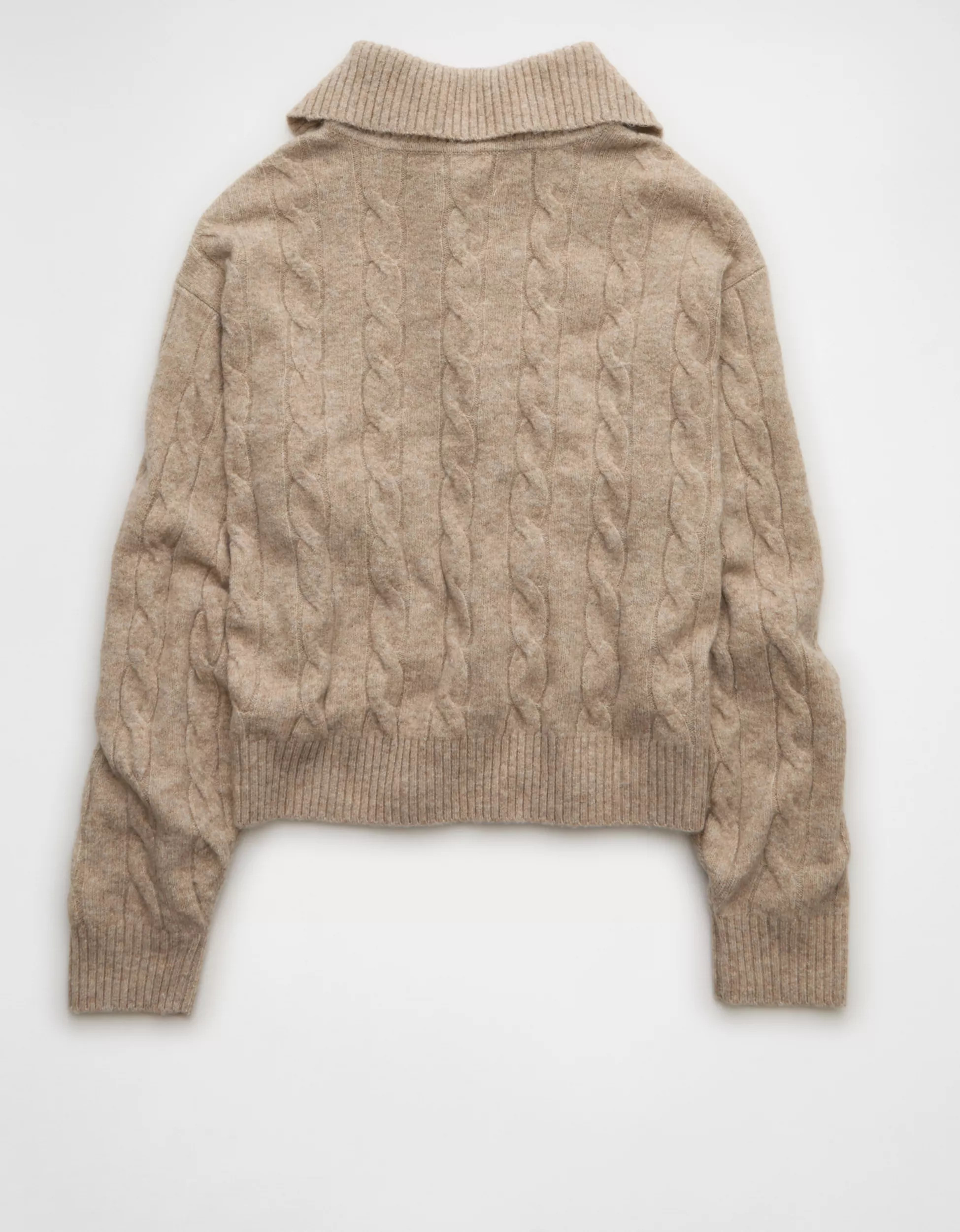 AE Cable-Knit Quarter-Zip Sweater | American Eagle Outfitters (US & CA)