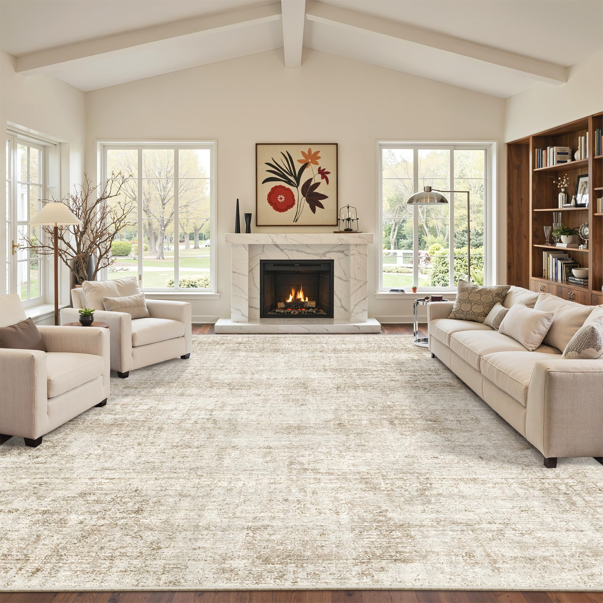 Cochyean 9x12 Area Rugs - Washable Rug for Living Room, Ultra-Thin Abstract Rug, Indoor Non-Slip ... | Amazon (US)