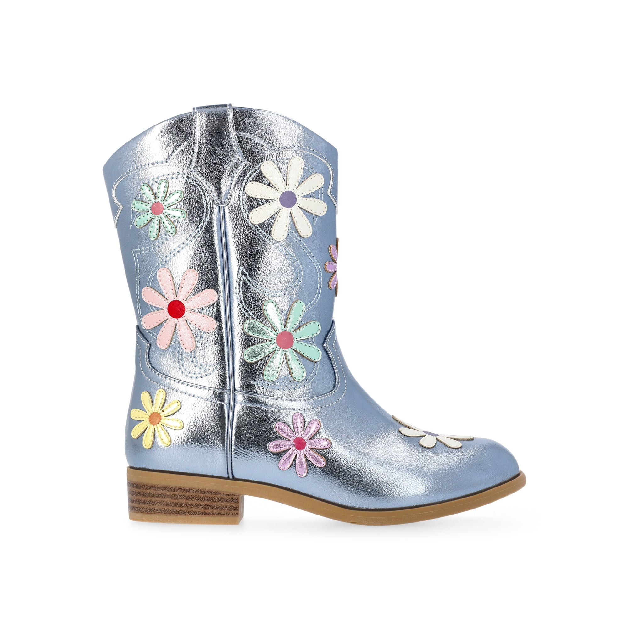 Wonder Nation Girls and Toddler Western Daisy Boots | Walmart (US)