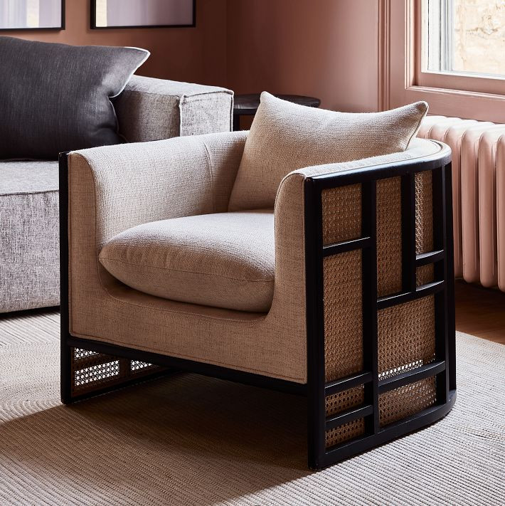 Upholstered Grid Back Chair | West Elm (US)