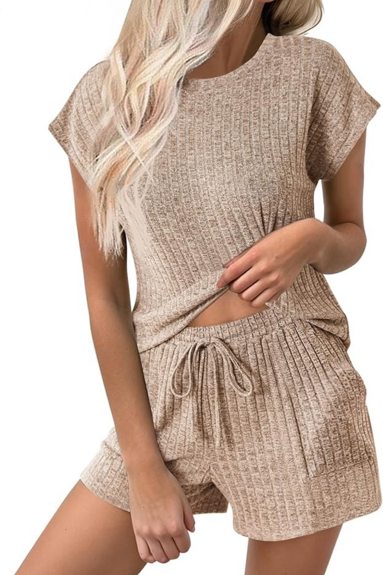 Ekouaer Pajamas for Women Ribbed Knit Lounge Set Cap Sleeve Top and Shorts Loungewear Sleepwear with Pockets S-XXL

#LTKActive #LTKMidsize #LTKHome