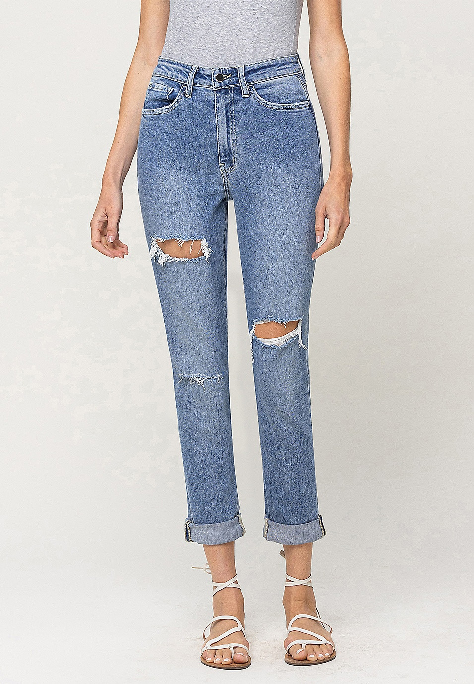 Flying Monkey™ High Rise Ripped Mom Jean | Maurices