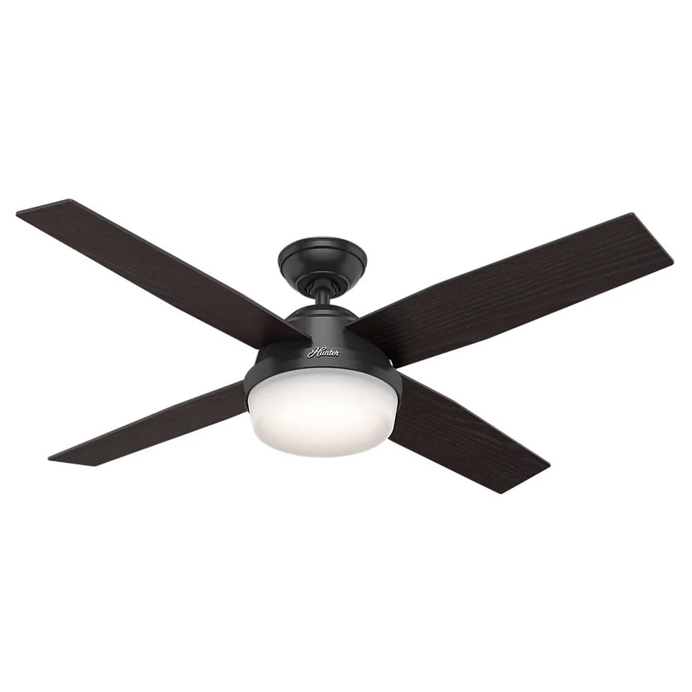 Hunter Fan Company 59251 Dempsey Ceiling Fan w/ LED Light and Remote, Black | Walmart (US)