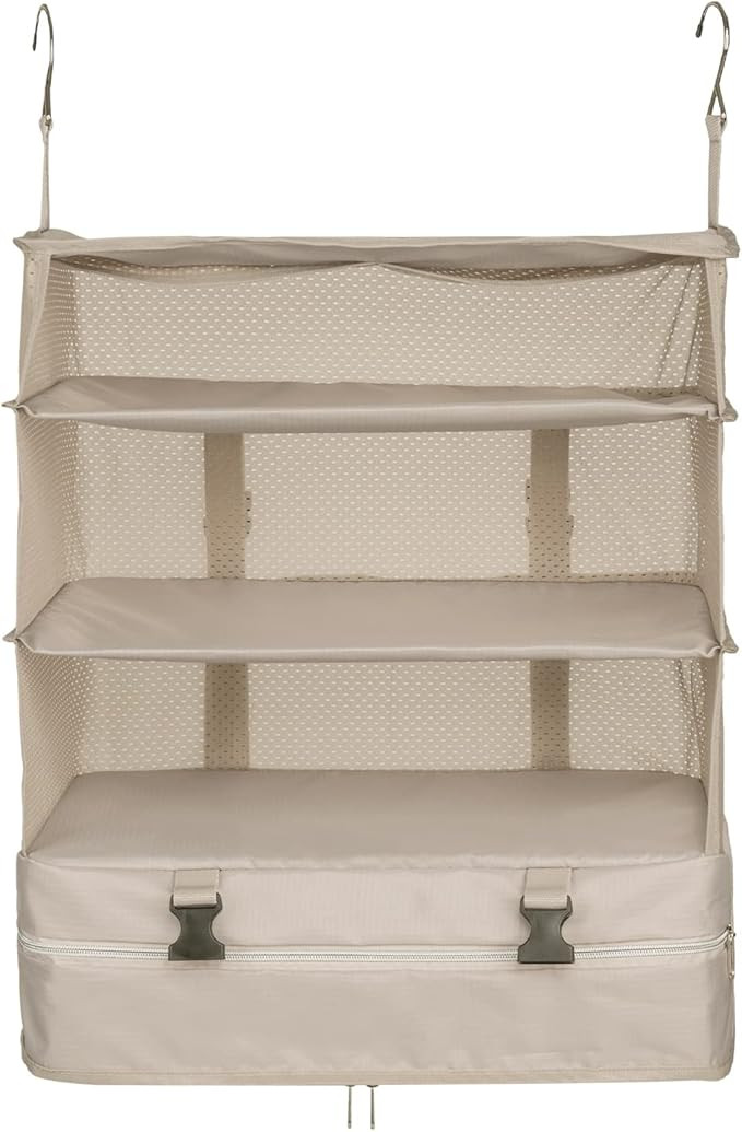 Surblue Hanging Closet Storage Bag Collapsible 3-Shelf Washable Oxford Fabric with 2 Hooks (XL 17... | Amazon (US)
