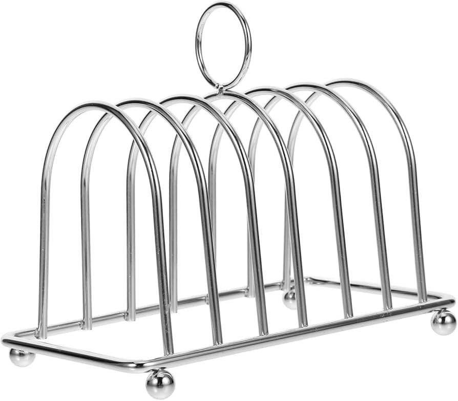 Toast Rack: 6 Slices Air Fryer Bread Sandwich Storage Stand Food Serving Holder Display with Ball... | Amazon (US)