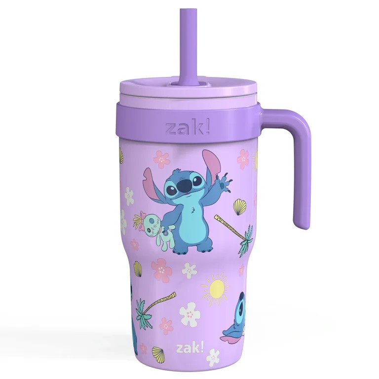 Zak Designs 18oz Stitch Kids Straw Handle Tumbler, Stainless Steel Vacuum Insulated Cruiser Tumbl... | Walmart (US)