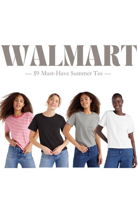 $9 Must-Have Walmart Summer Basic Tees! Size: small // tts 

@walmartfashion #walmartpartner #walmartfashion
