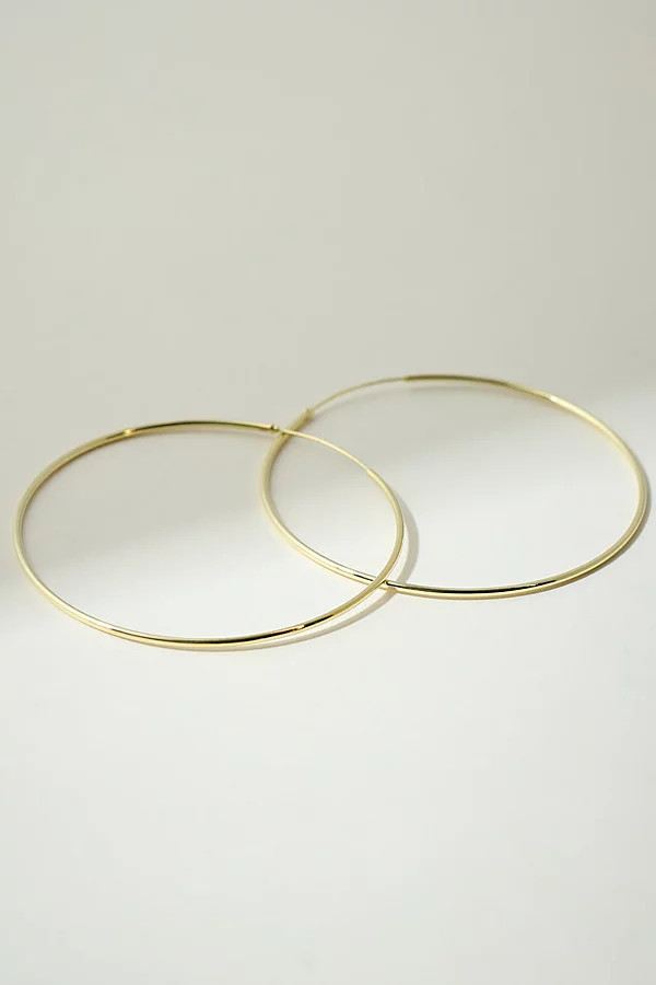 The M Jewelers Thin Large Hoops in Gold, Women's at Urban Outfitters | Urban Outfitters (US and RoW)