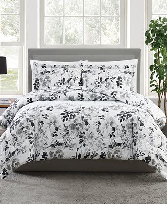 Pem America Black and White 2-Pc. Floral-Print Twin Comforter Set, a Macy's Exclusive Style  & Re... | Macys (US)