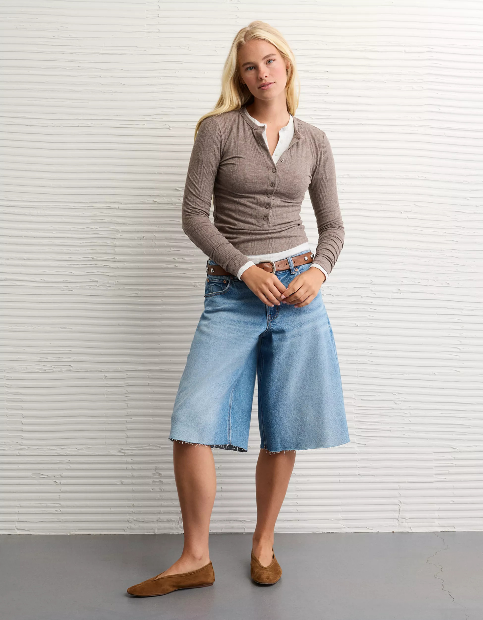 AE Long Sleeve Henley T-Shirt | American Eagle Outfitters (US & CA)