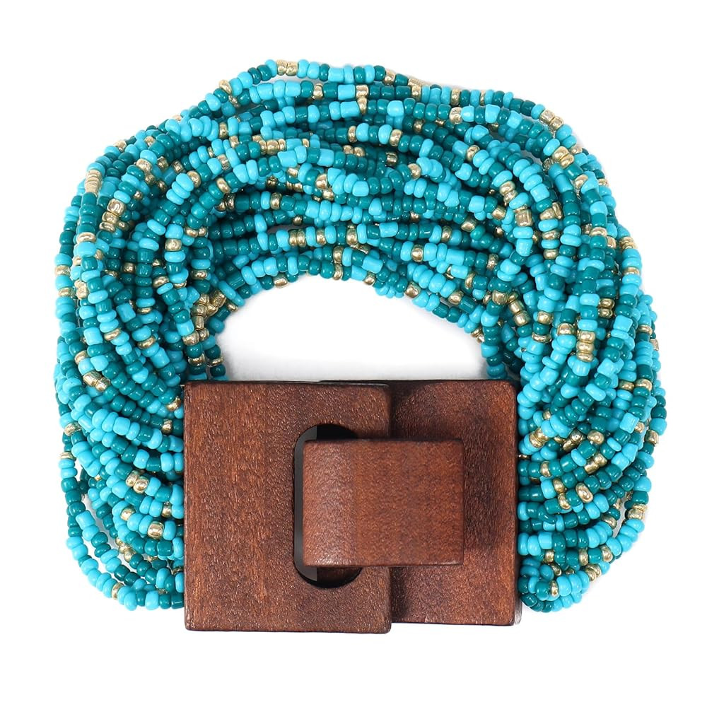 Coiris Multi Layers Seed Beads Wide Bangle Strand Bracelet for Women (BR1167)… | Amazon (US)