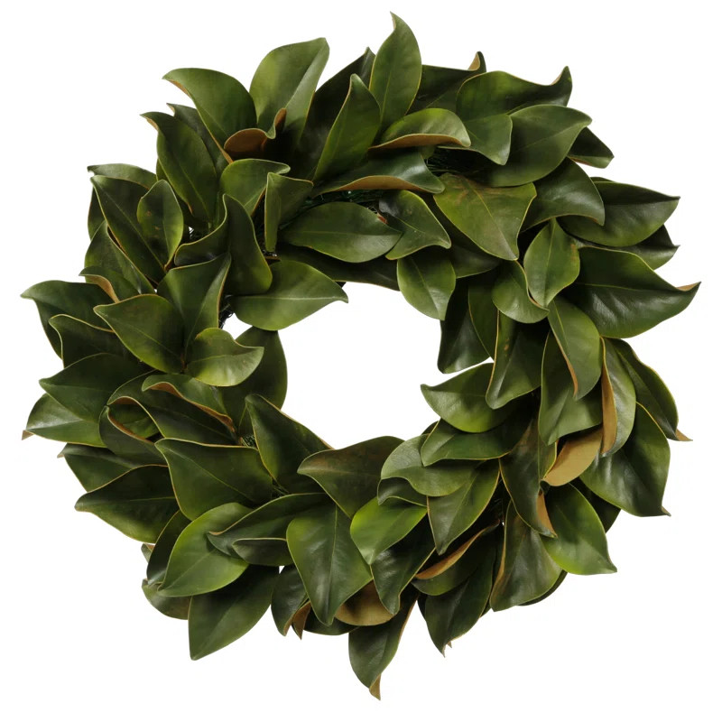 Faux Magnolia Polyester Wreath | Wayfair North America