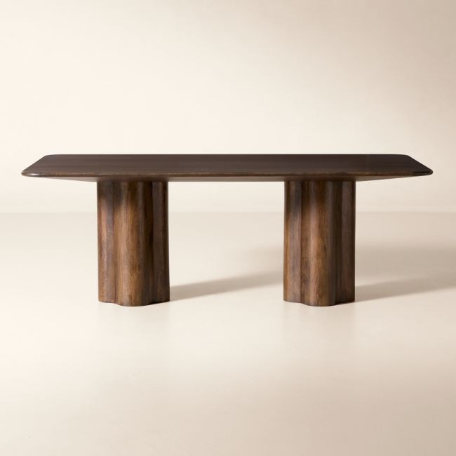 Viggo 84"" Rectangular Dark Mango Wood Dining Table | CB2