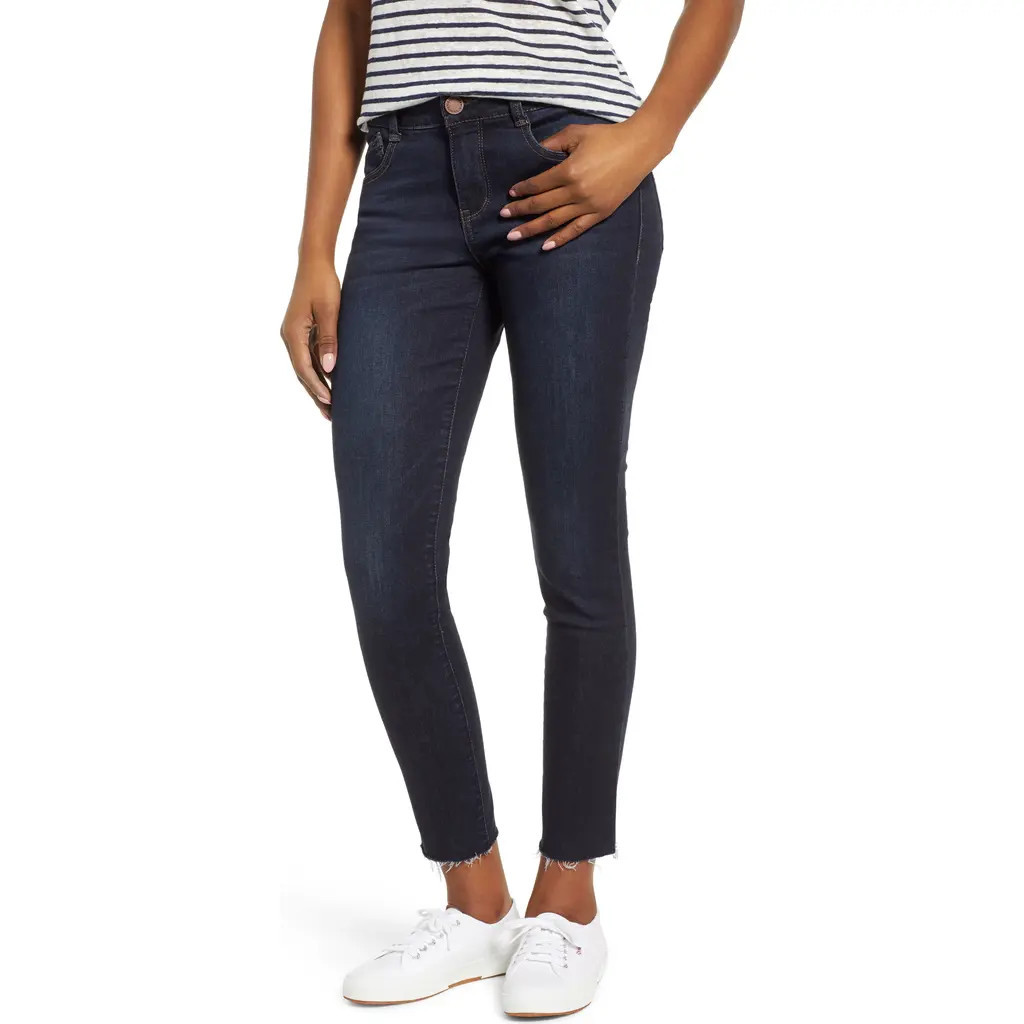 Wit & Wisdom 'Ab'Solution Raw Hem Skinny Jeans in In Indigo at Nordstrom, Size 0 | Nordstrom