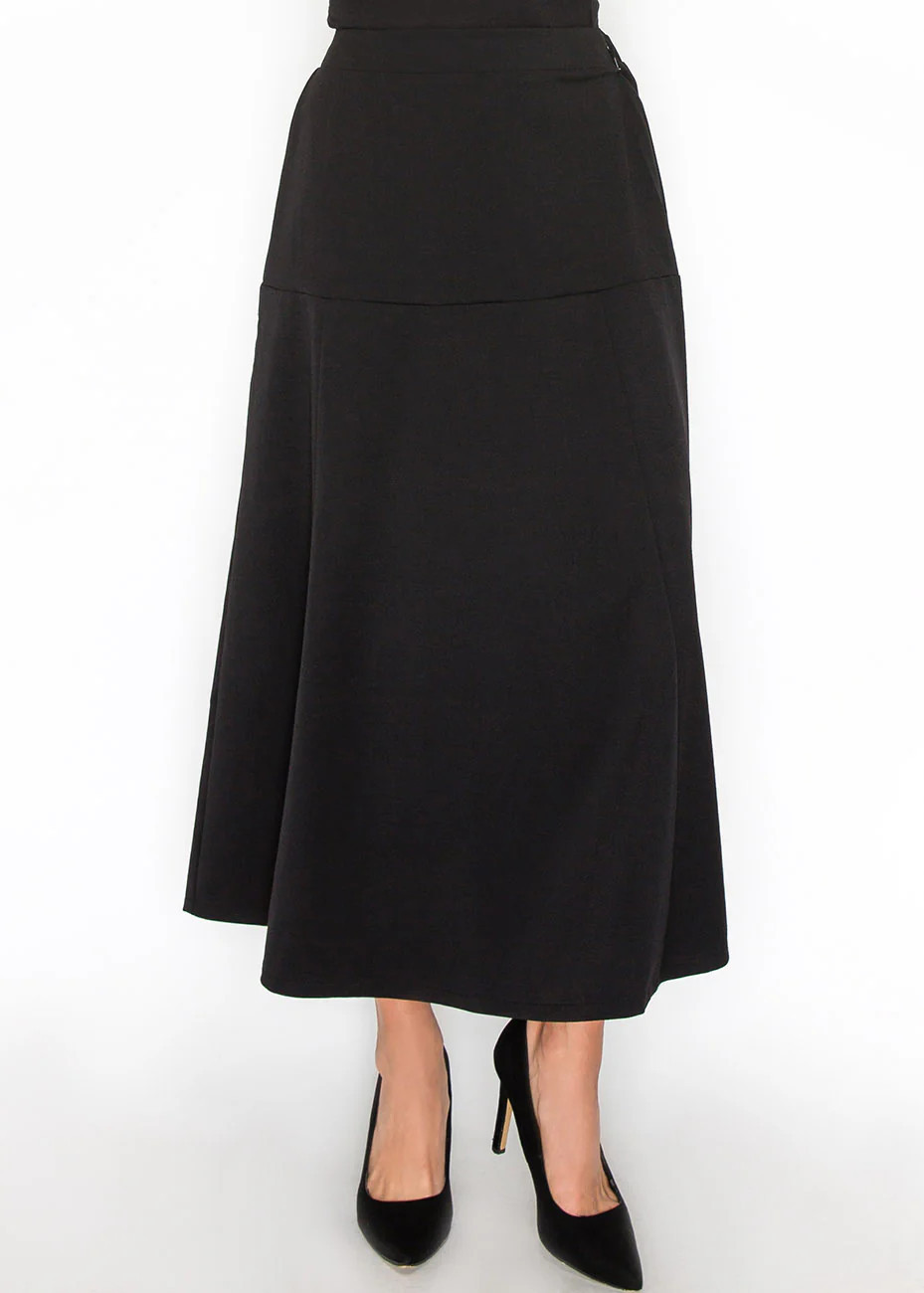 Black Panel Midi Skirt | Shop Simon