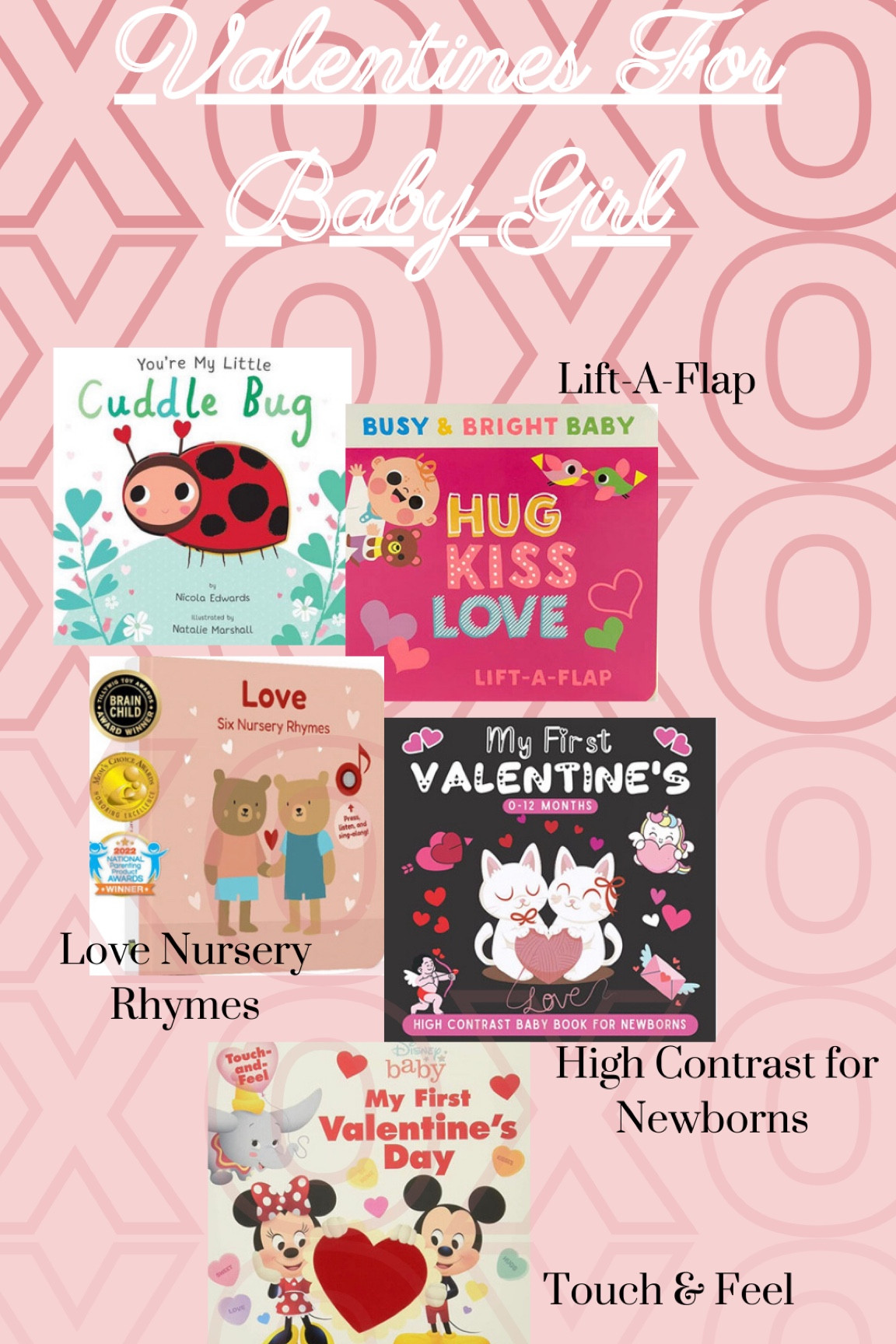 Baby Valentines Books for you little ones. Touch & Feel, Musical Nursery Rhymes, Lift-A-Flap, High Contrast for Newborns. 
#valentinesbooks #babyvalentines #babyvalentinesbooks 
#competition 

#LTKkids #LTKbaby #LTKFind