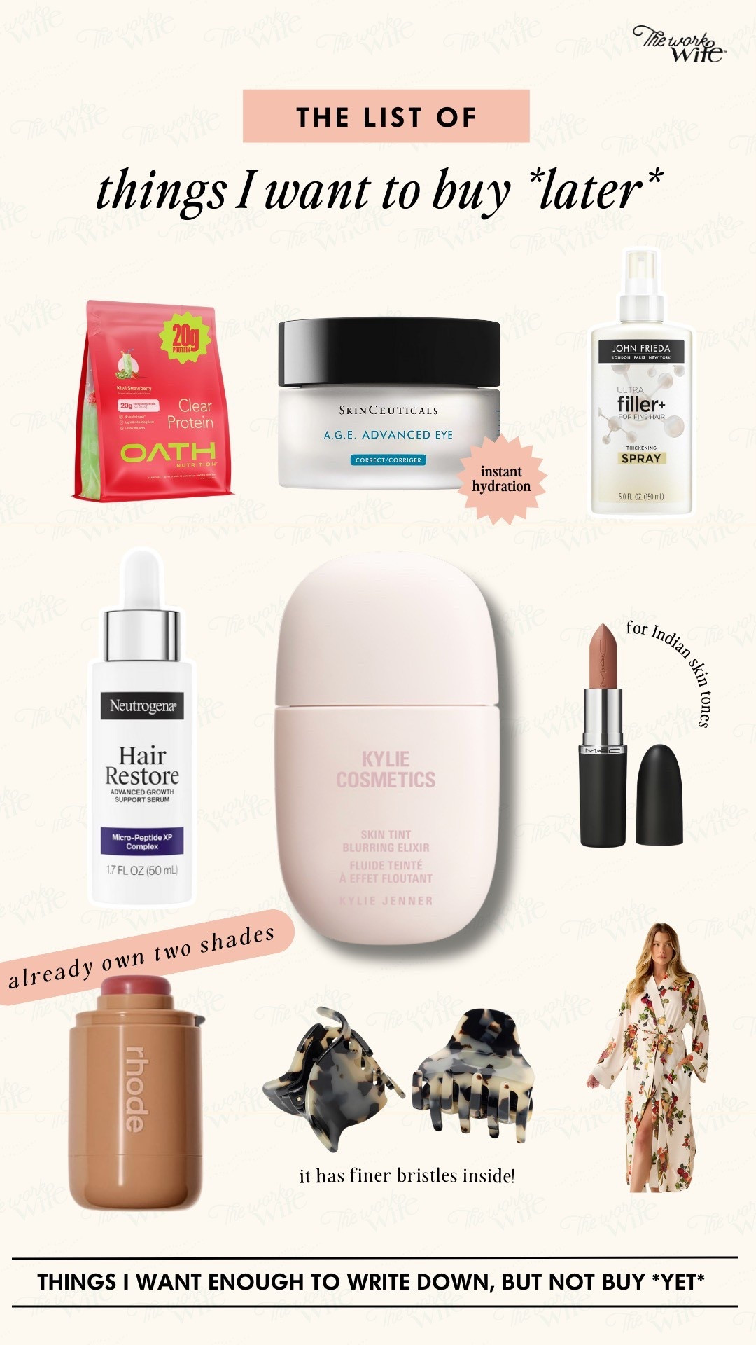 In the spirit of fighting overconsumption, there’s something I’ve been doing for the last couple of years that I wanted to share, because it’s genuinely changed the way I shop. I’ve noticed that most of the things I want aren’t expensive, they’re just immediate. 
Almost everything on the list is under $20, which is kind of the funniest part. It’s not about the money so much as the pause. The practice of not buying something the second I think of it. Of sleeping on it. Letting the urge pass. Seeing if I still want it later on a different day, in a different mood, in a different algorithm cycle.

#LTKBeauty #LTKstorytime