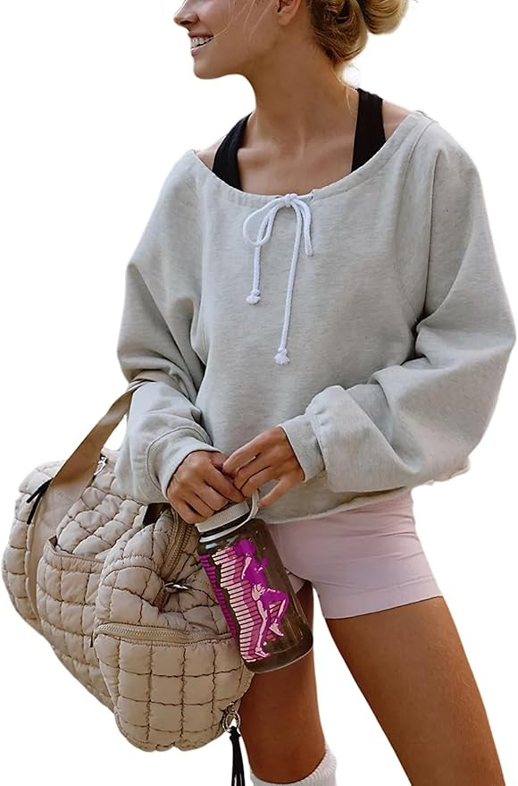 Faleave Women's Sweatshirt Off Shoulder Pullover Casual Fall Long Sleeve Tops Lightweight Tunic S... | Amazon (US)