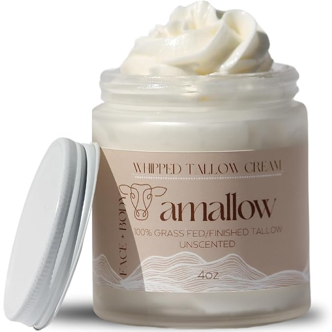 100% Grass Fed Beef Tallow for Skin Care - Face + Body - Whipped Moisturizer for Sensitive Skin -... | Amazon (US)