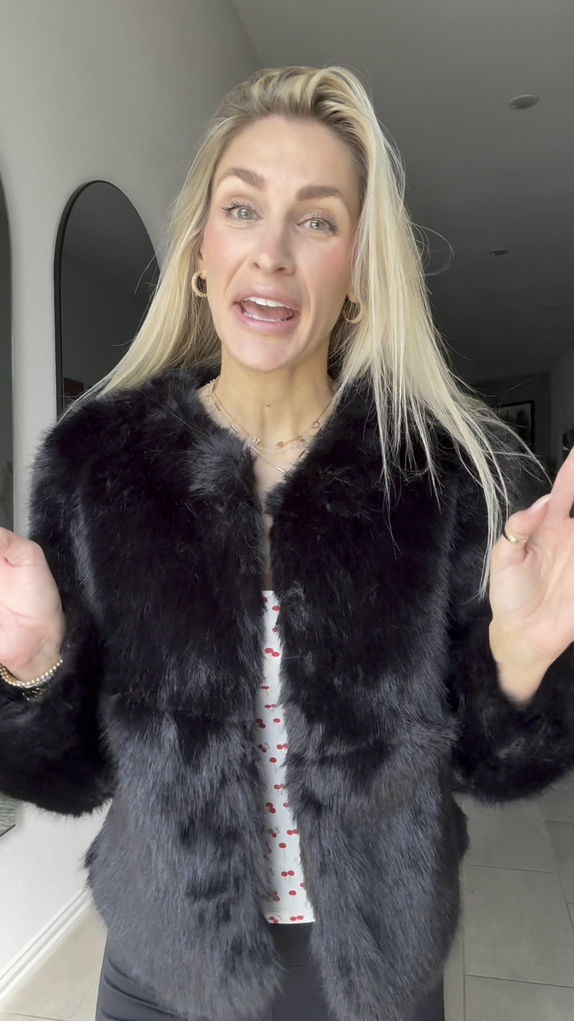 If you want warm AND glam, this faux fur jacket is it.
It’s ultra-soft, fluffy without shedding, and I love the hook closures—they make it look so elevated and clean.
Perfect for date night, holidays, or anytime you want to look luxe but stay cozy.
You can throw it over a dress or even jeans and a bodysuit and it instantly looks classy.
Soft, chic, and surprisingly affordable for how high-end it feels. 

 

#LTKCyberWeek #LTKgrwm #LTKSeasonal