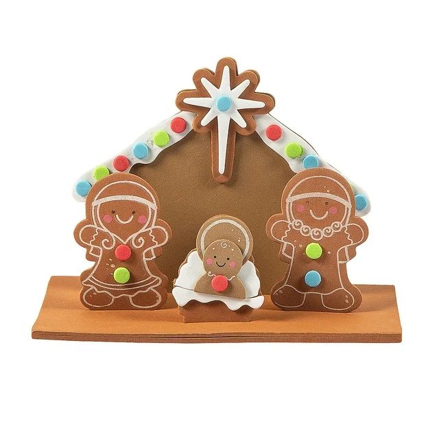 Fun Express Gingerbread Nativity Scene Craft Kit - Makes 12 | Walmart (US)