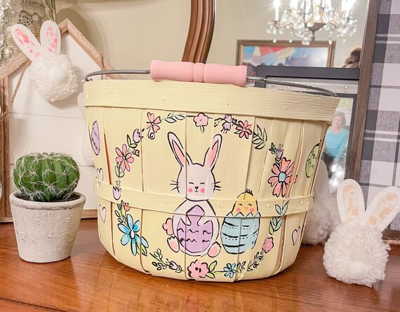 Easter Baskets. Personalized Easter basket. Hand painted. Custom Easter baskets. | Etsy (US)