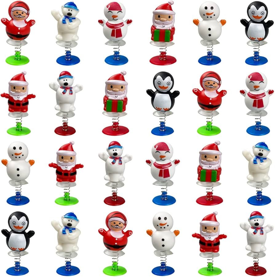 QINGQIU 24 PCS Christmas Jumping Popper Toys for Kids Boys Girls Christmas Stocking Stuffers Part... | Amazon (US)