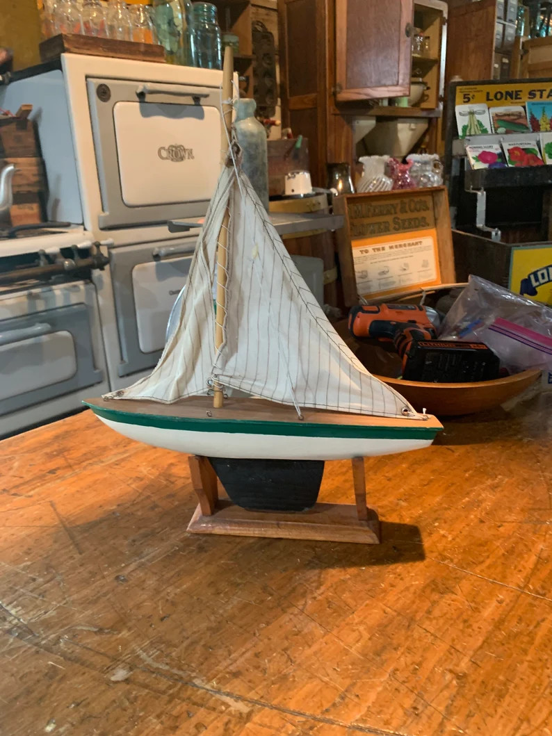 Antique Wooden Sailboat Hull, Approx 13long 17 Tall, Great for Childs Room, Fantastic Paint, Rare... | Etsy (US)