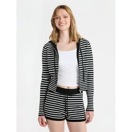 No Boundaries Sweater Hoodie and Shorts Set 2-Piece Women’s | Walmart (US)