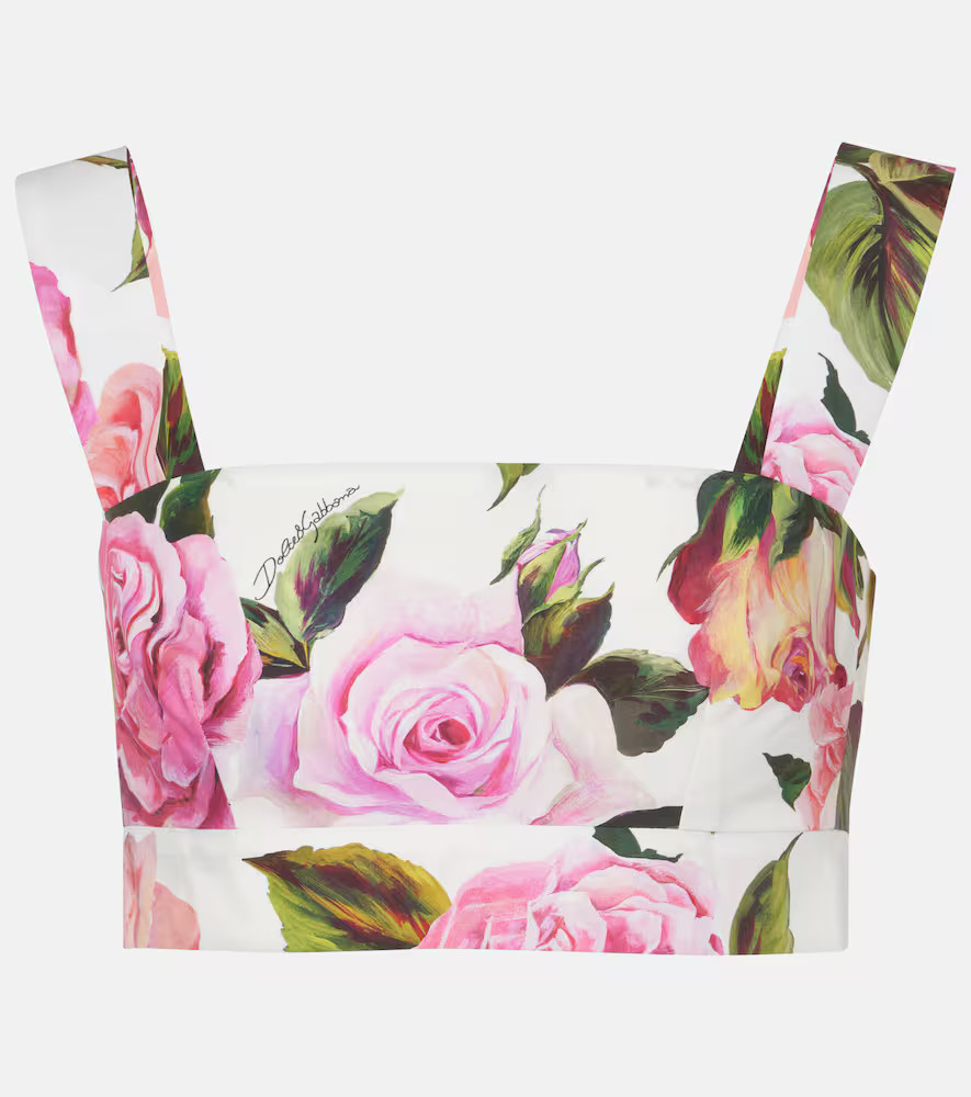 Dolce&Gabbana Floral cotton poplin crop top | Mytheresa (US/CA)